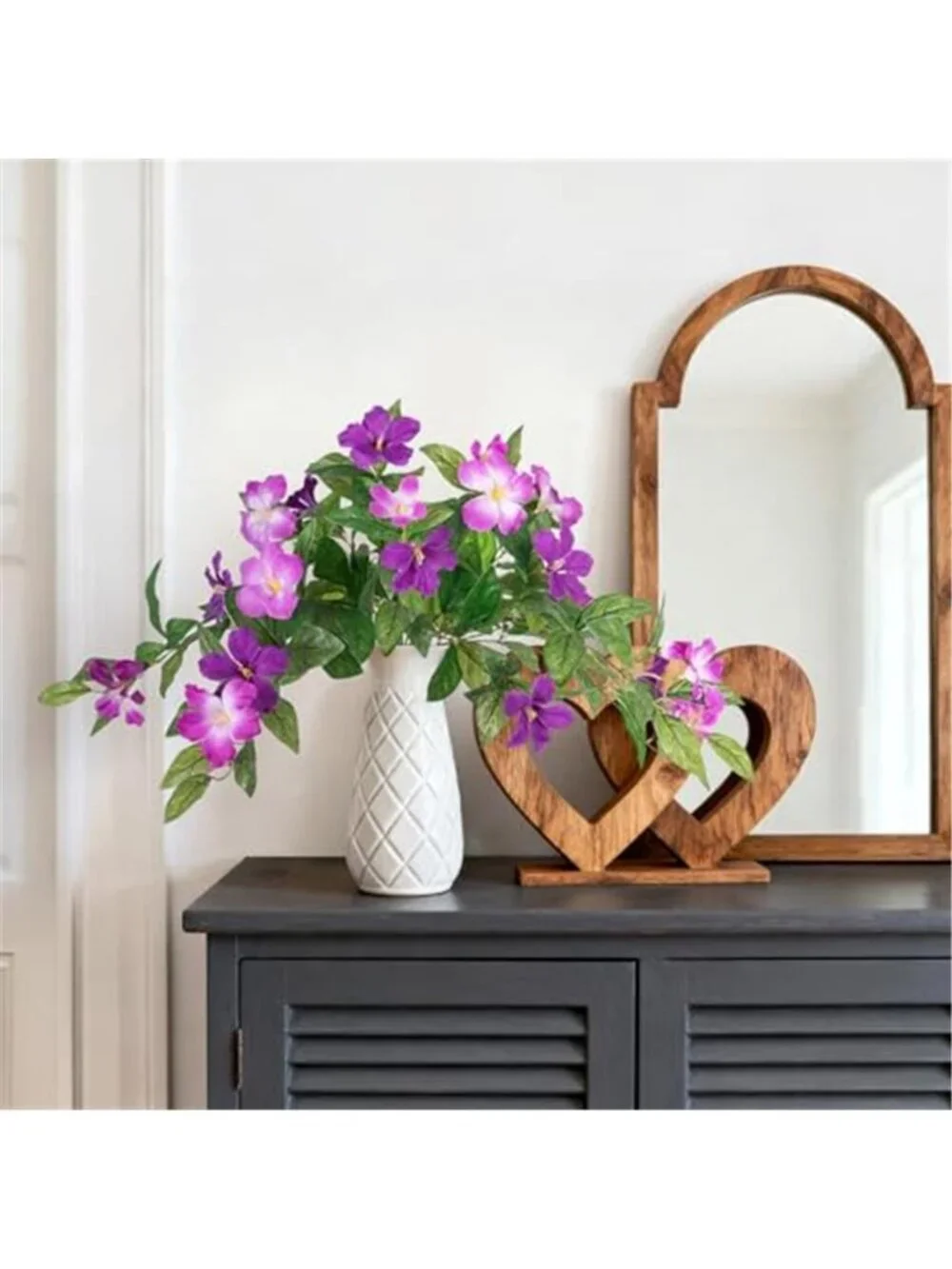 Artificial Hanging Azalea Flowers Faux Silk Plant Outdoor Porch Decor Set of 2